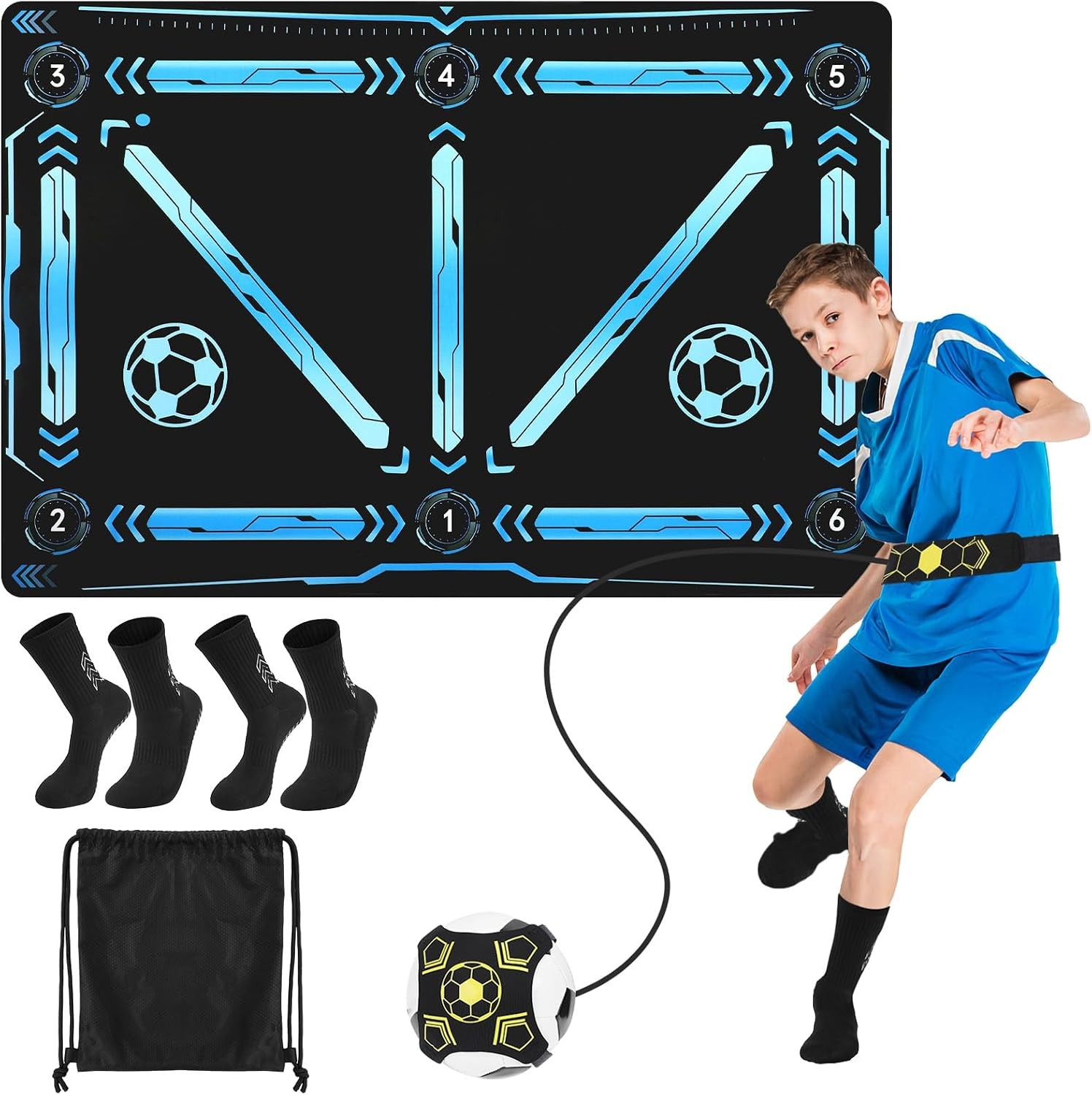 Alfombrilla de entrenamiento de fútbol 90×60 cm