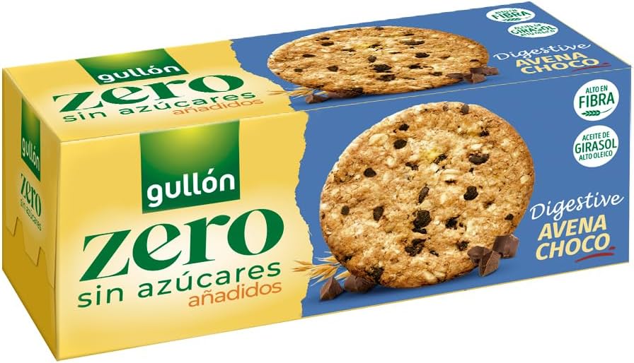 2 unidades Digestive Avena Choco Gullón Zero Sin Azúcares 255g por 2.21€ en Amazon