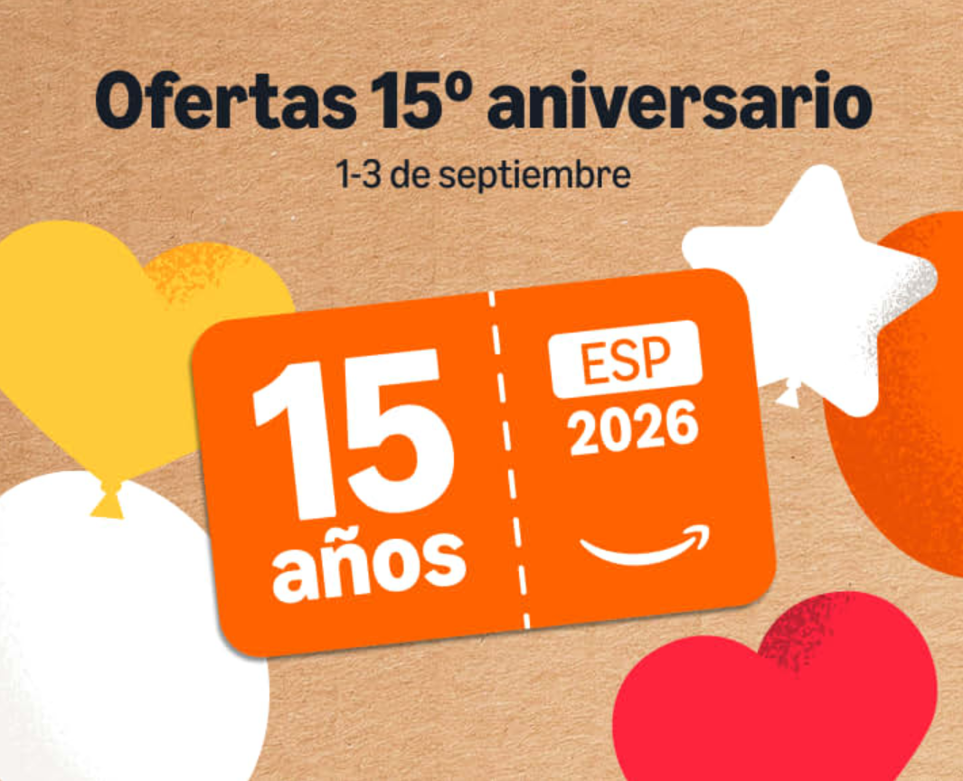 15.º Aniversario de Amazon (15€ dto. al gastar 75€ en productos seleccionados)