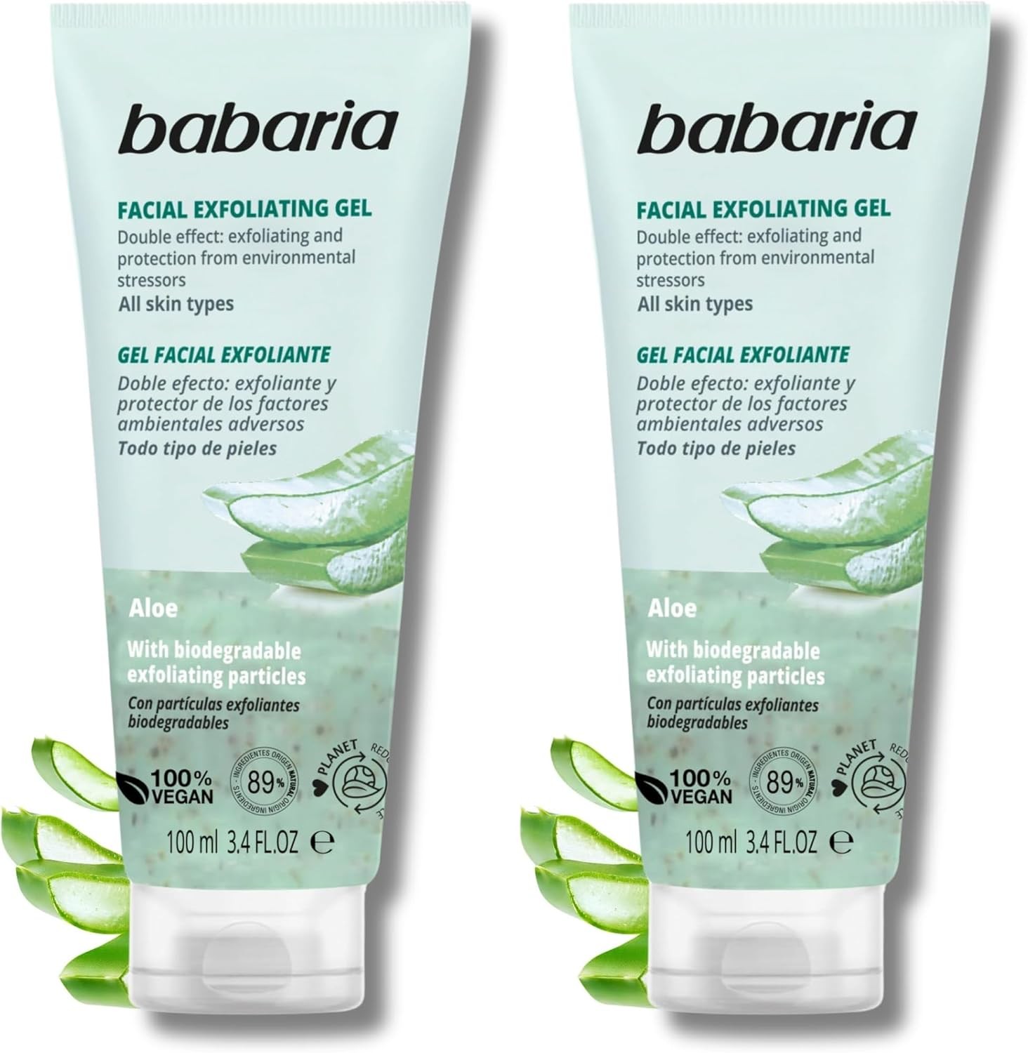 2x100ml Babaria Exfoliante facial con aloe vera