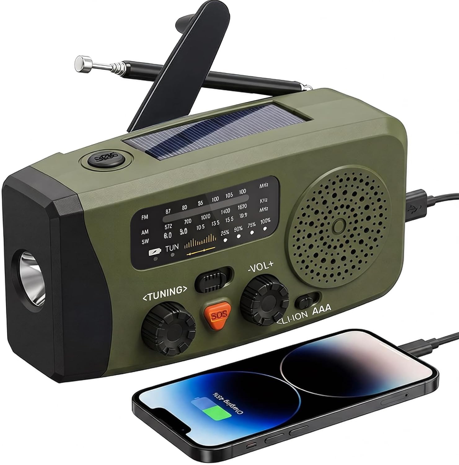 Radio Portátil FM/Am con Solar Recargable
